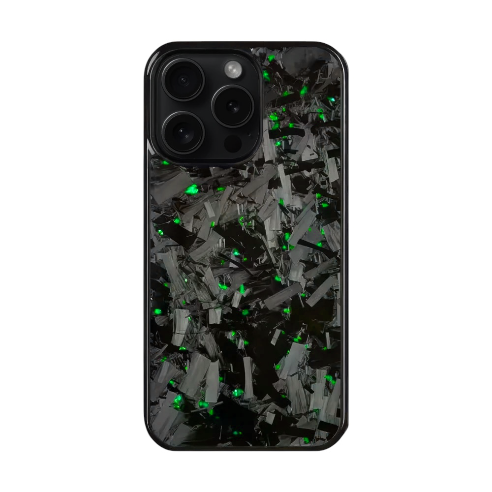 iPhone Large Forged Carbon Flakes Case FLEX |MagSafe| Emerald