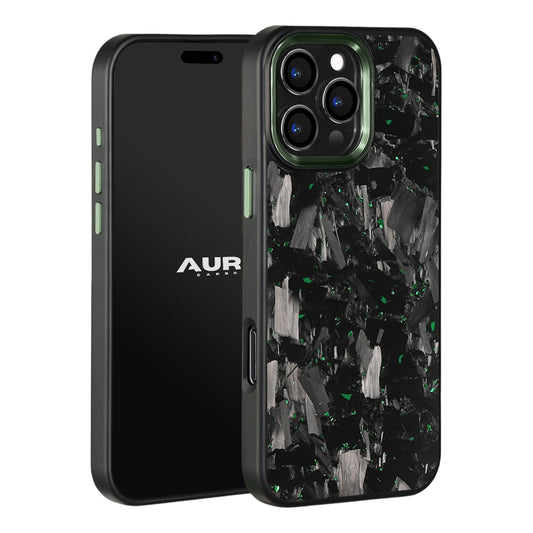iPhone Large Forged Carbon Flakes Case EVO |MagSafe| Emerald