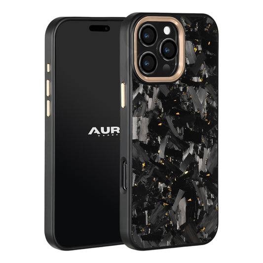 iPhone Large Forged Carbon Flakes Case EVO |MagSafe| Gold