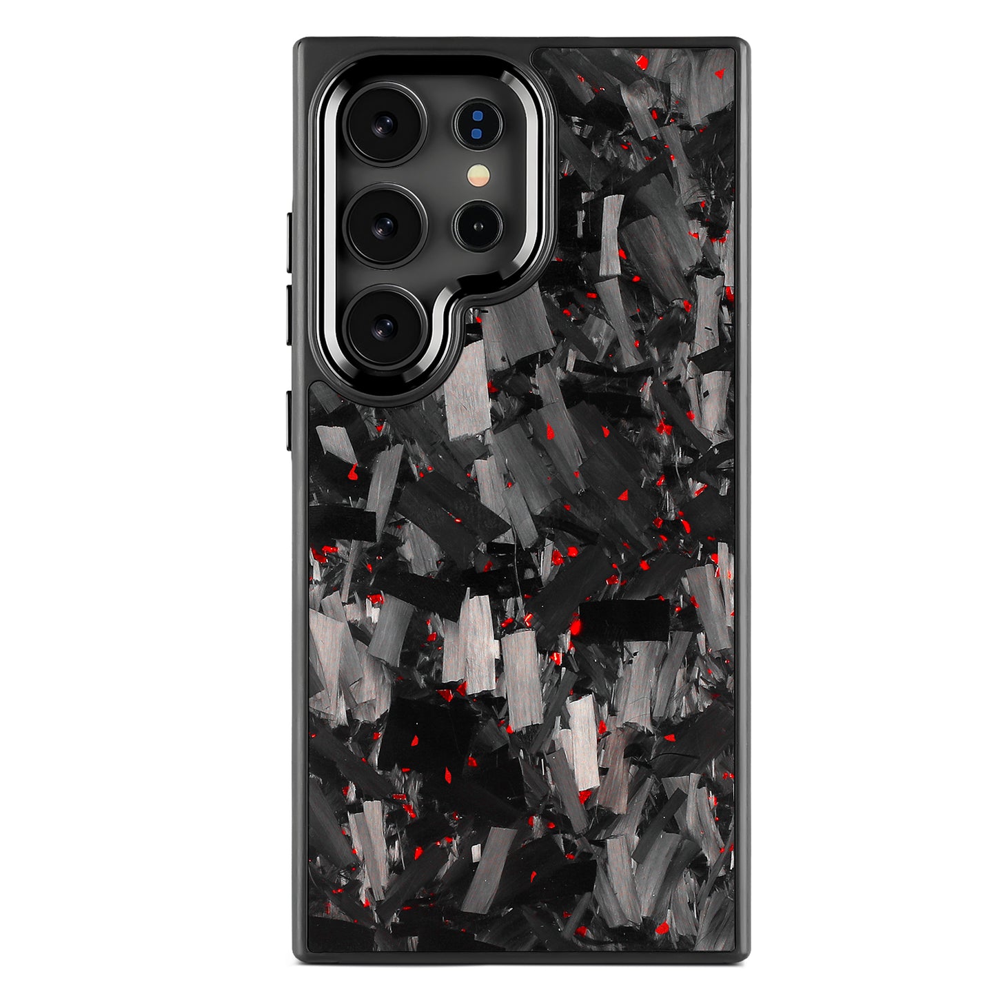 Samsung Large Forged Carbon Flakes Case EVO |MagSafe| Ruby