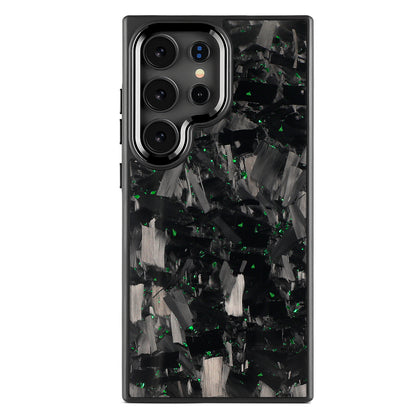 Samsung Large Forged Carbon Flakes Case EVO |MagSafe| Emerald