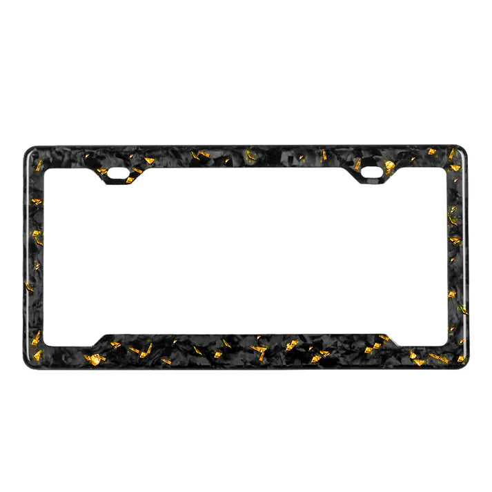 Forged Carbon License Plate | Gold