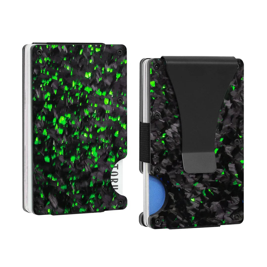 Forged Carbon Card Holder | Emerald