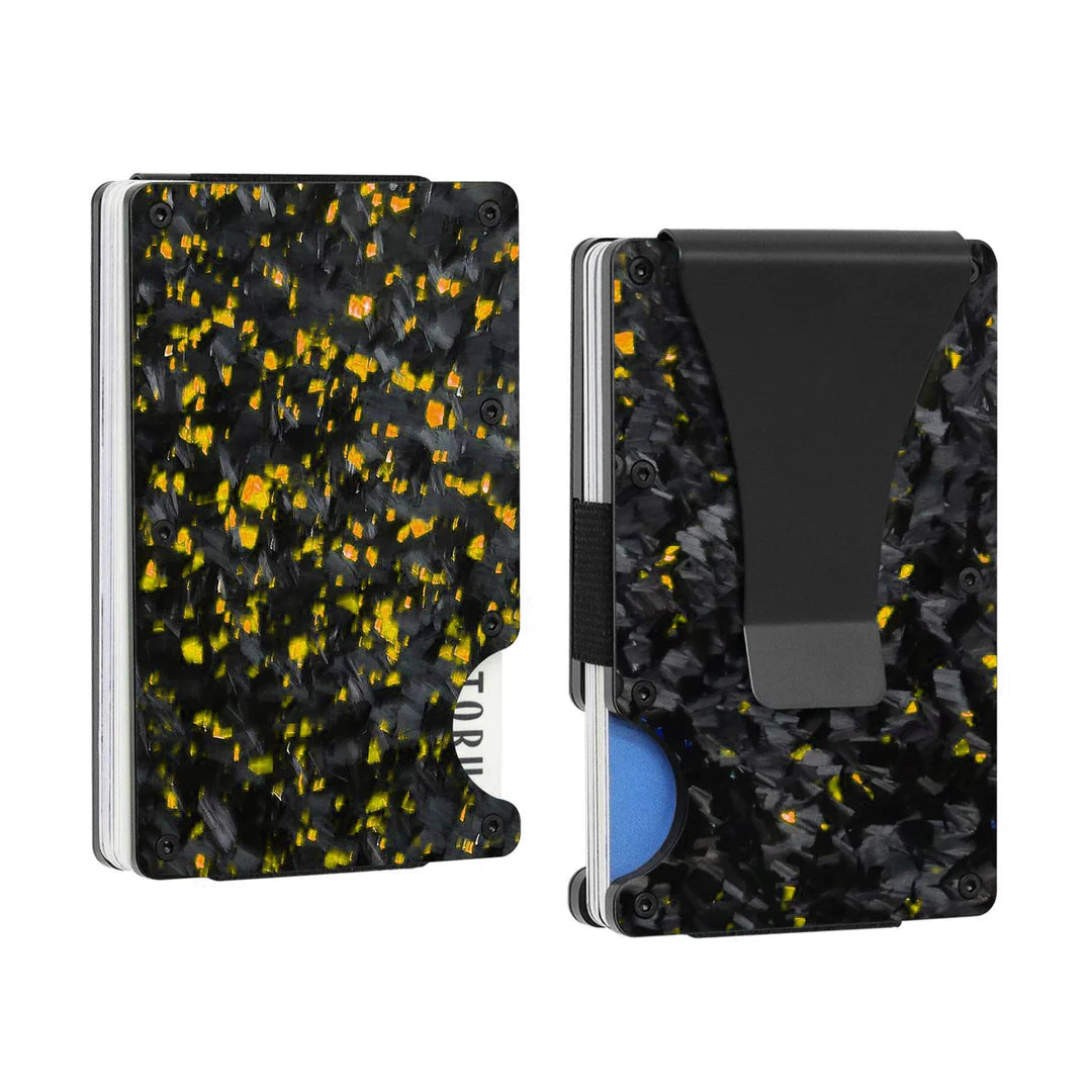 Forged Carbon Card Holder | Gold