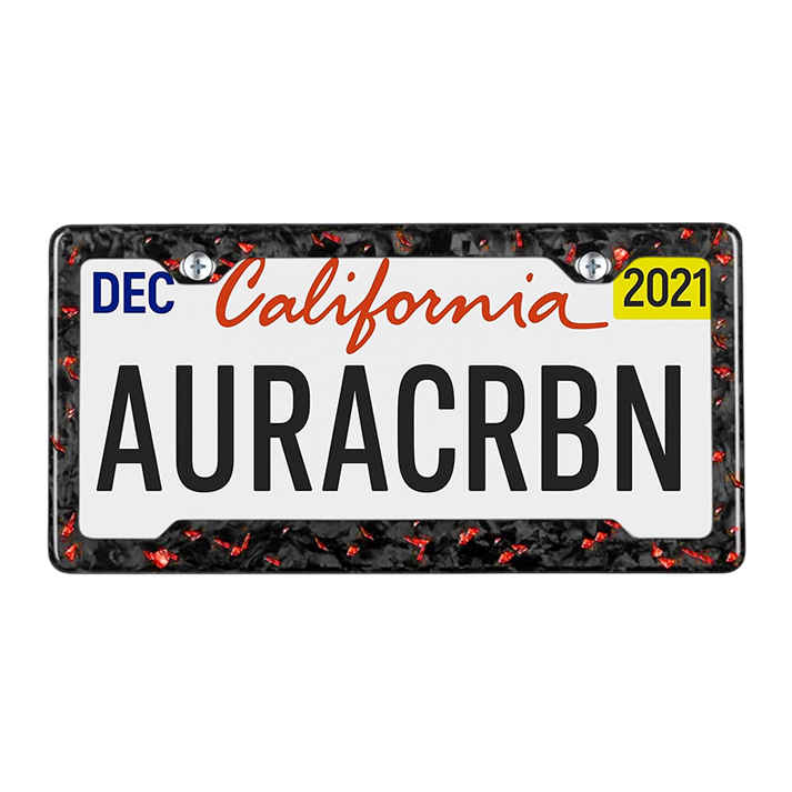 Forged Carbon Car License Plate | Ruby