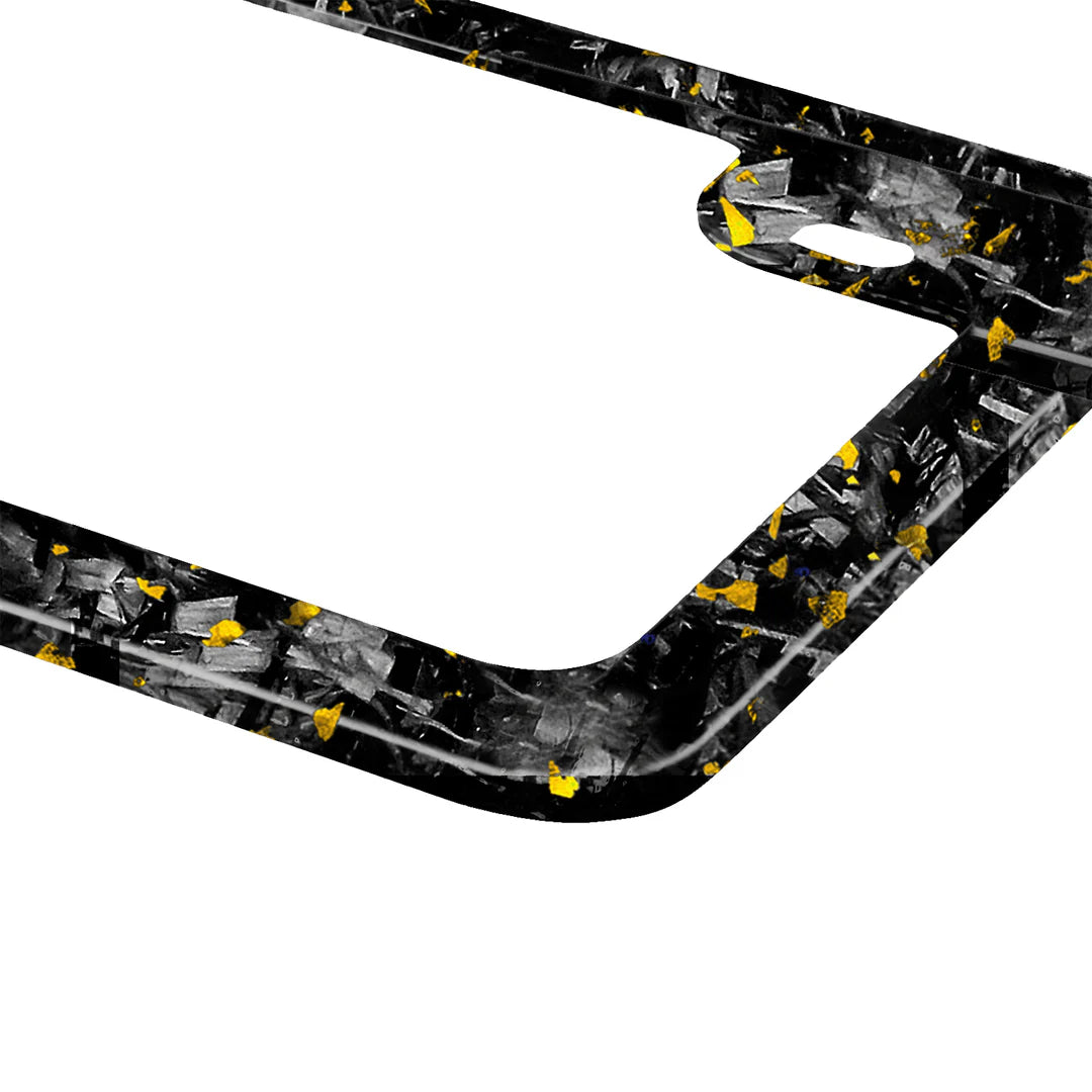 Forged Carbon Motorcycle License Plate | Gold