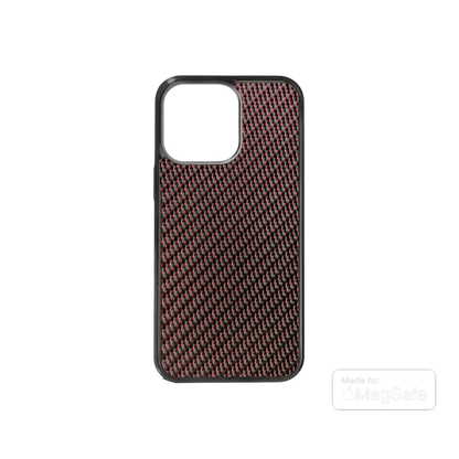 iPhone Carbon Fiber Magsafe Case - Ruby