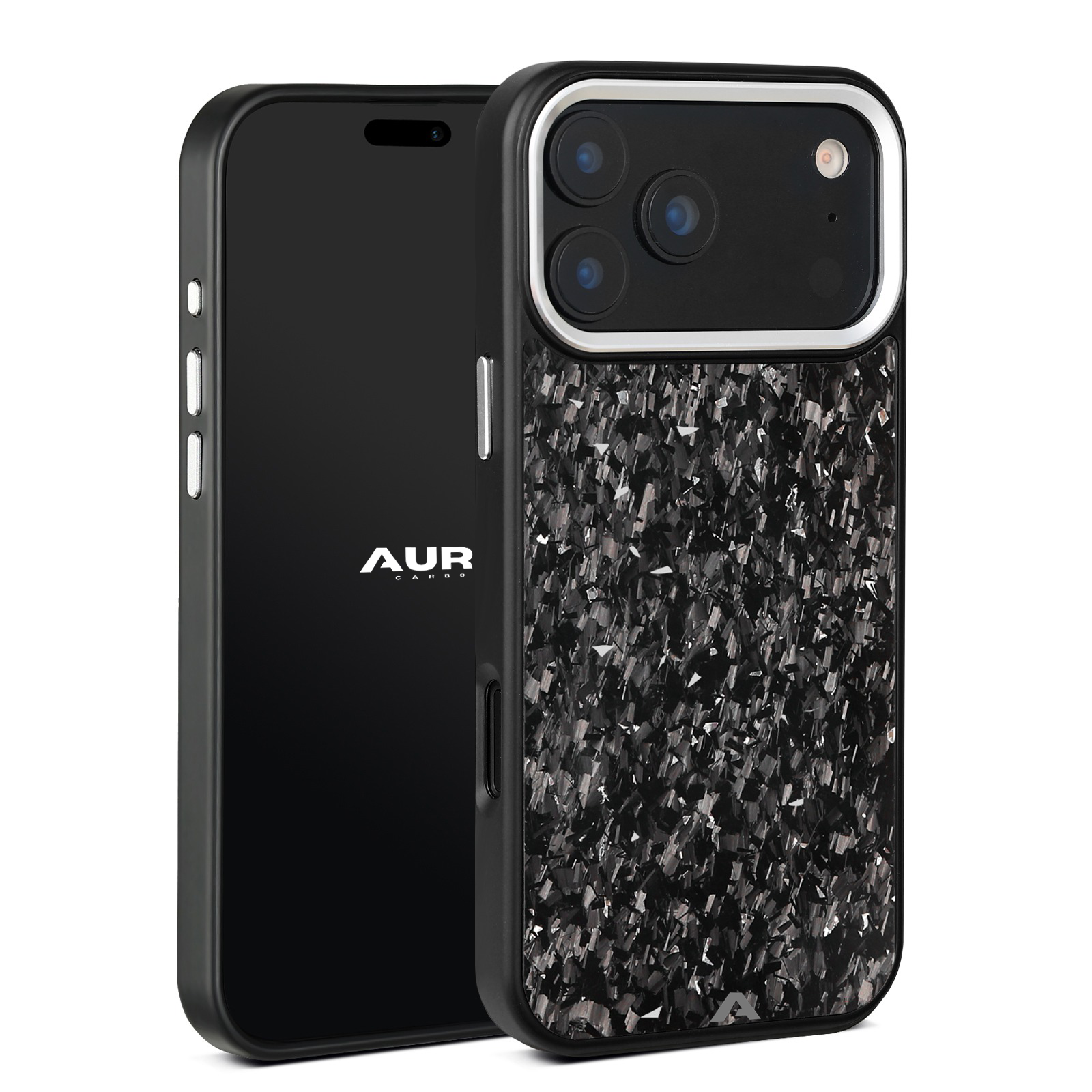 iPhone Small Forged Carbon Flakes Case EVO |MagSafe| Silver