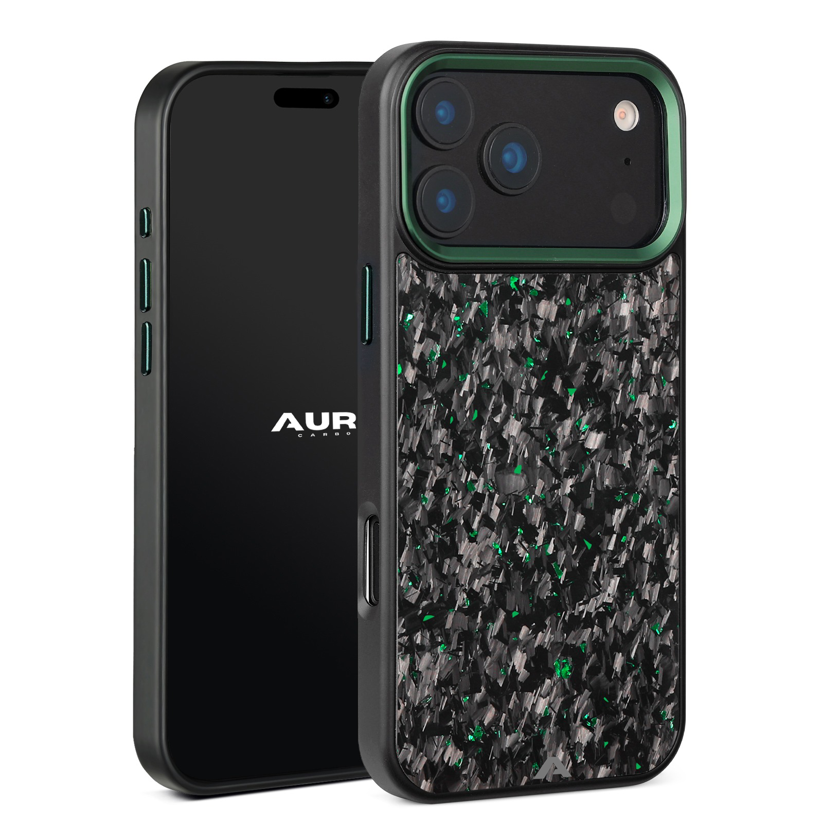 iPhone Small Forged Carbon Flakes Case EVO |MagSafe| Emerald