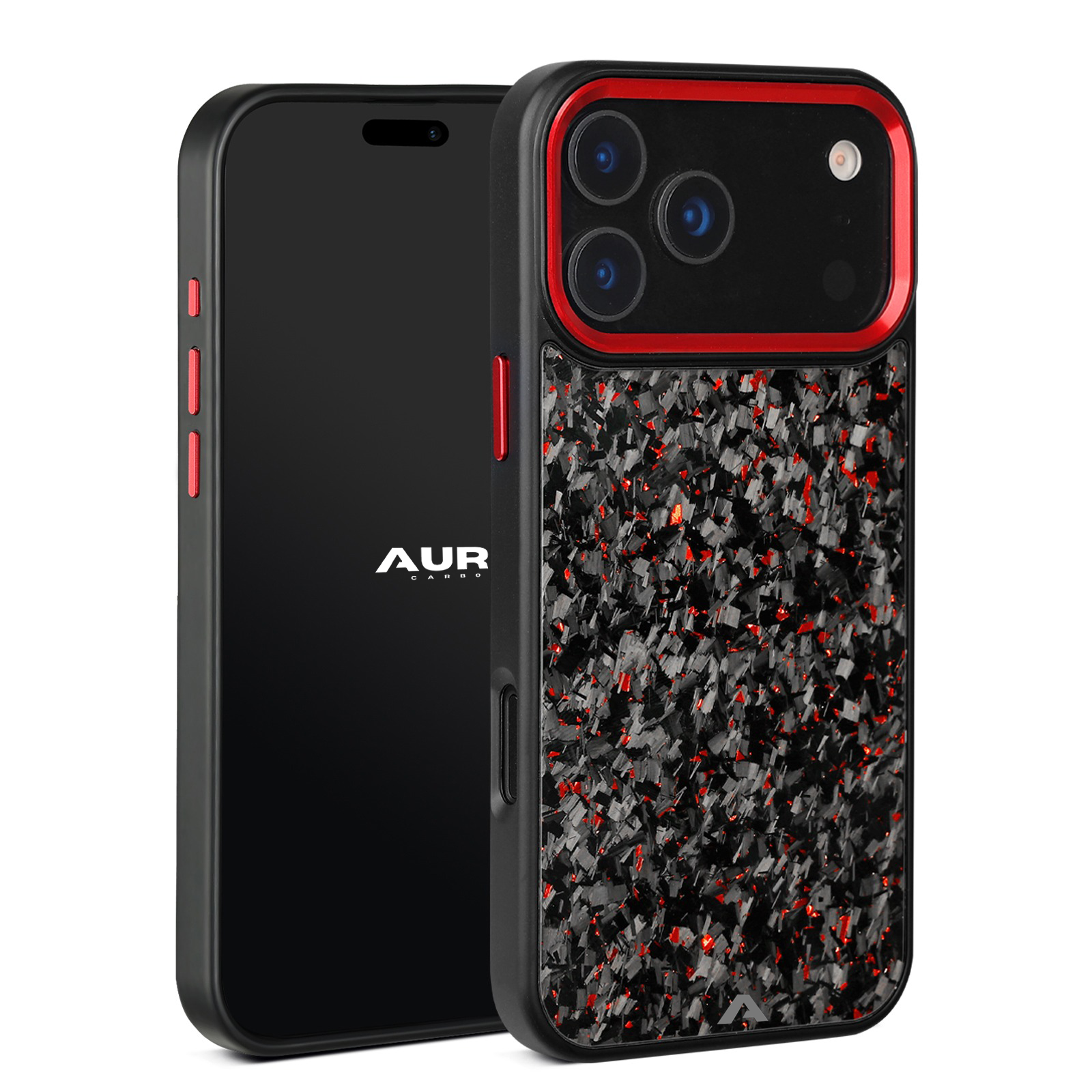 iPhone Small Forged Carbon Flakes Case EVO |MagSafe| Ruby