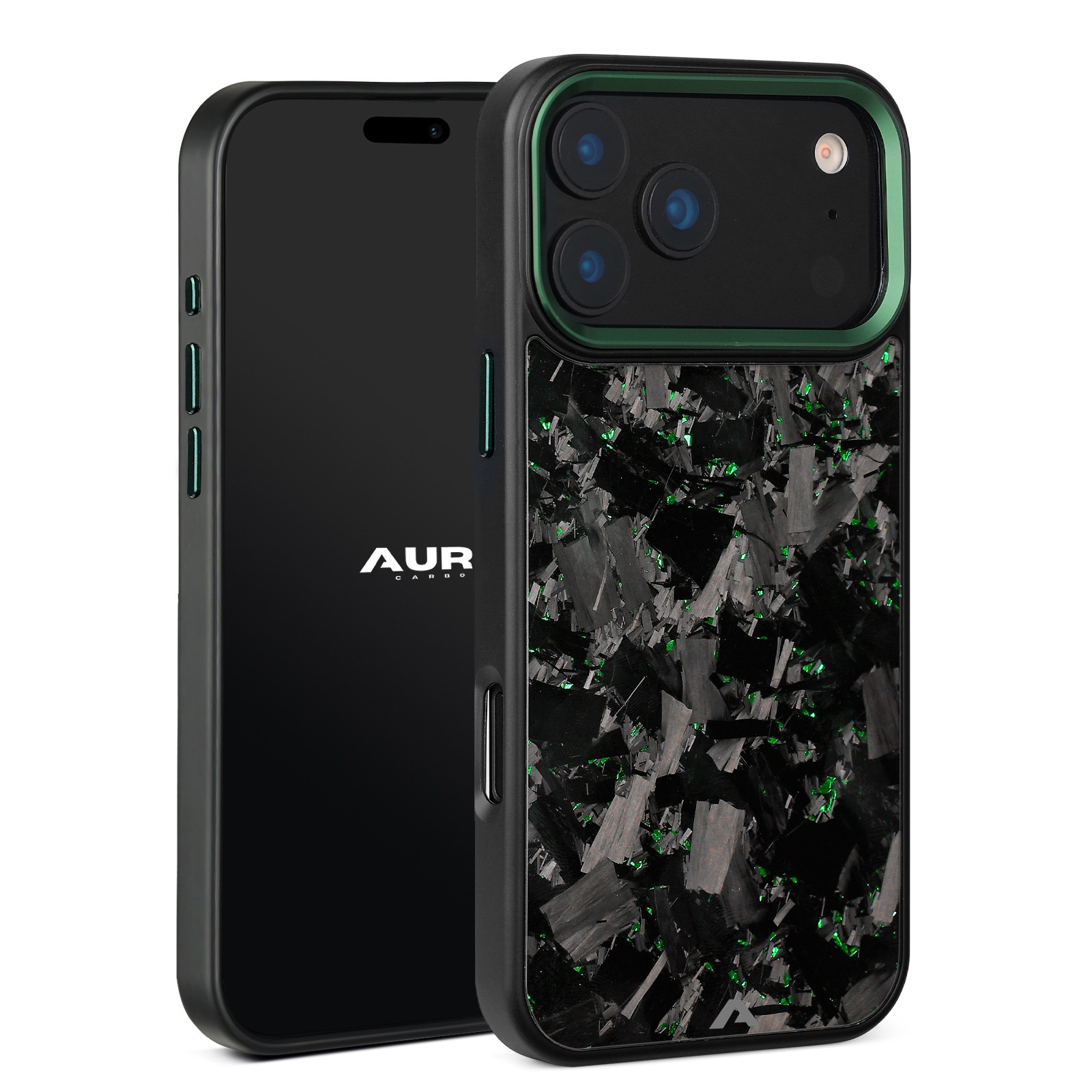 iPhone Large Forged Carbon Flakes Case EVO |MagSafe| Emerald