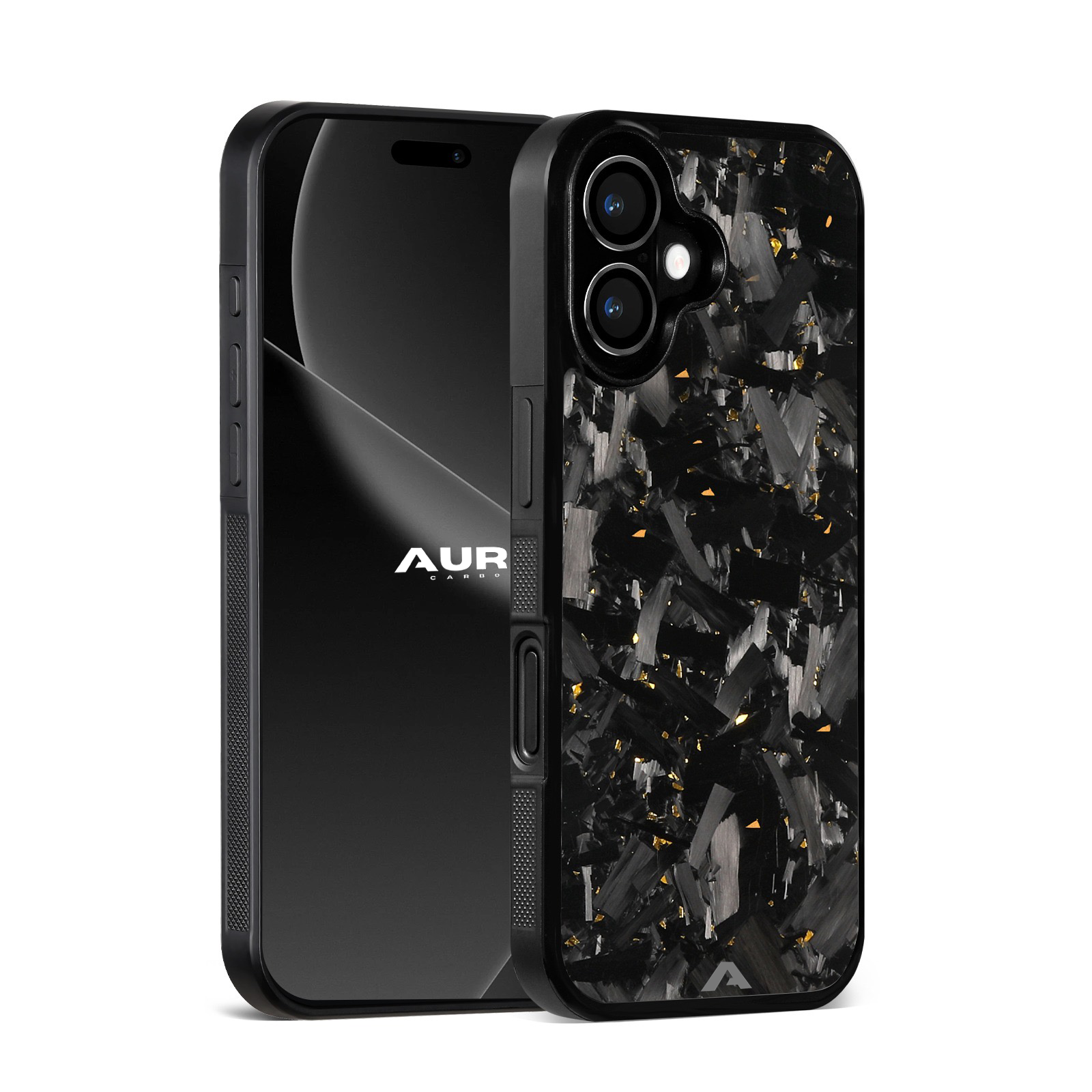 iPhone Large Forged Carbon Flakes Case FLEX |MagSafe| Gold