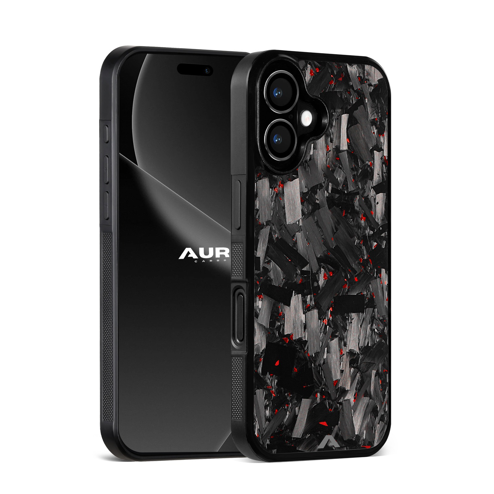 iPhone Large Forged Carbon Case Flakes FLEX |MagSafe| Ruby