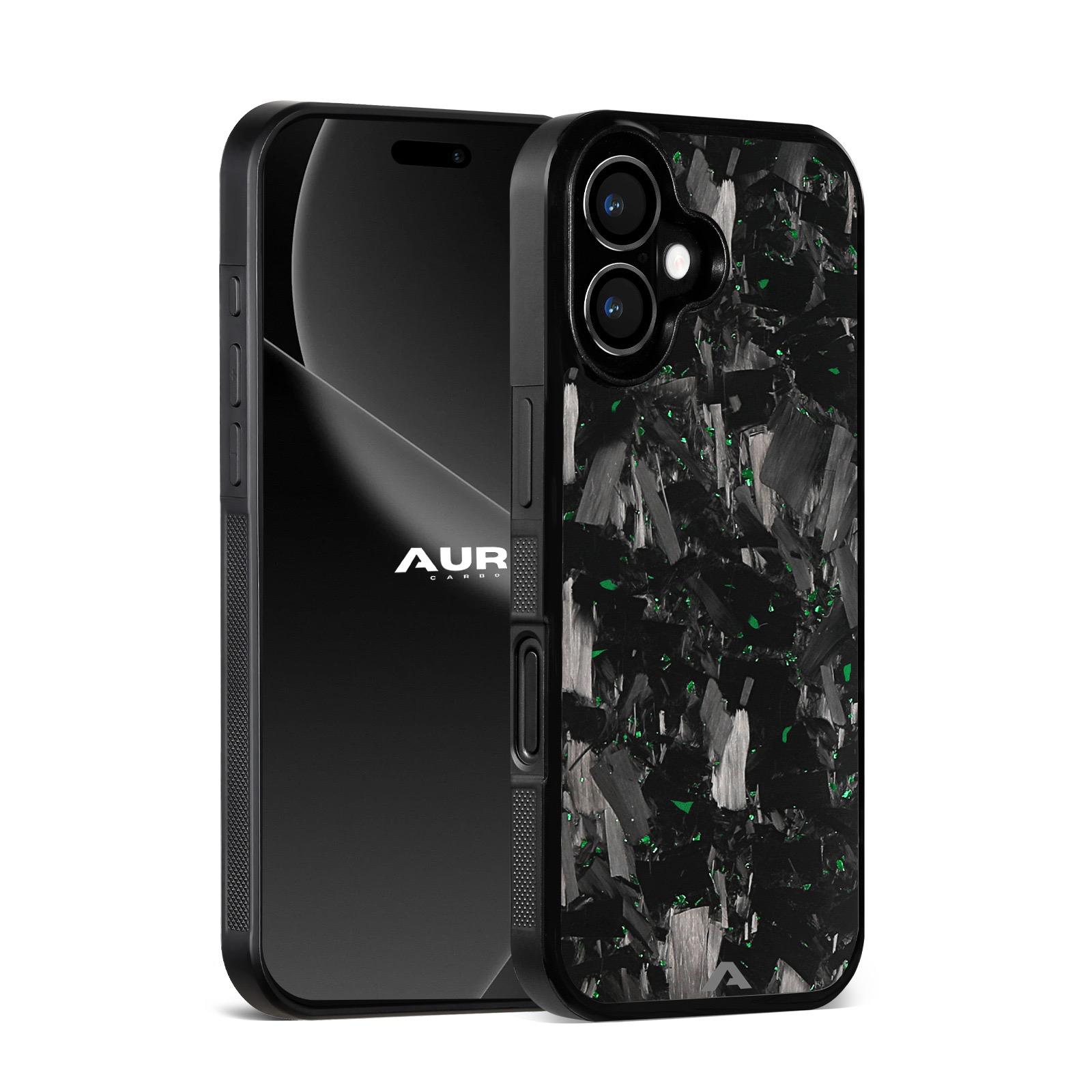 iPhone Large Forged Carbon Flakes Case FLEX |MagSafe| Emerald