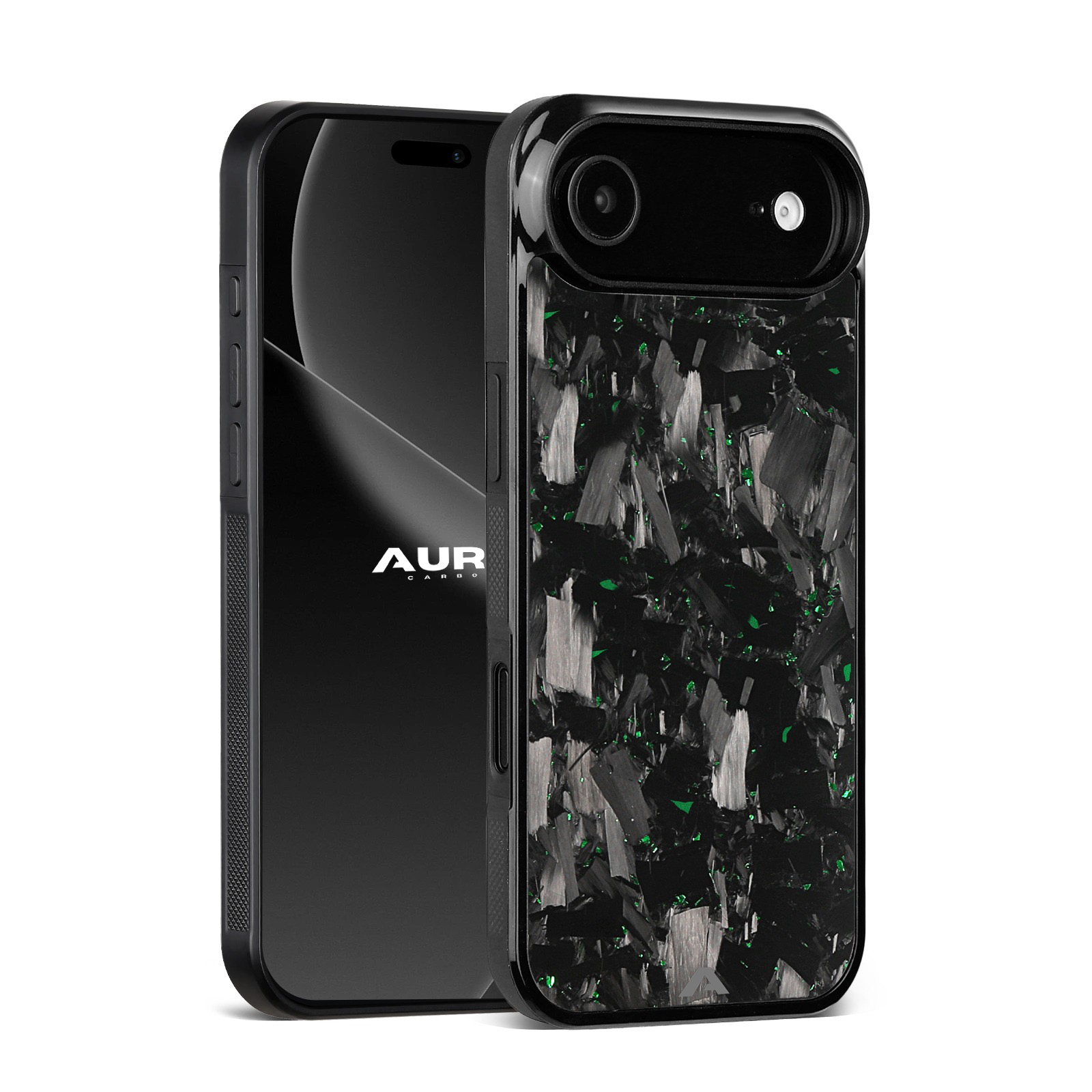 iPhone Large Forged Carbon Flakes Case FLEX |MagSafe| Emerald