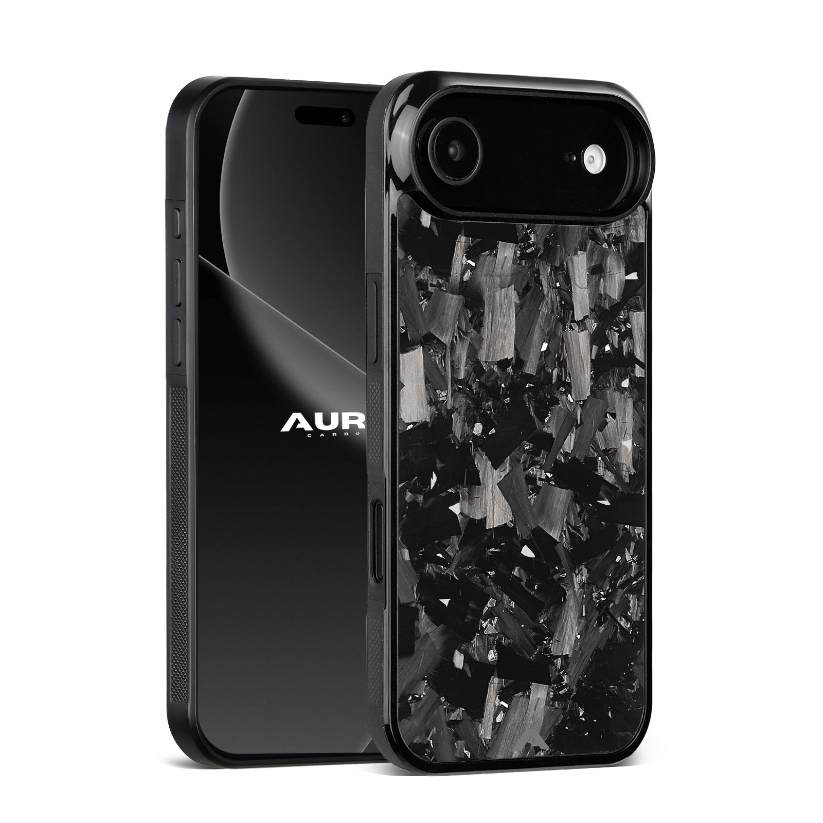 iPhone Large Forged Carbon Flakes Case FLEX |MagSafe| Silver