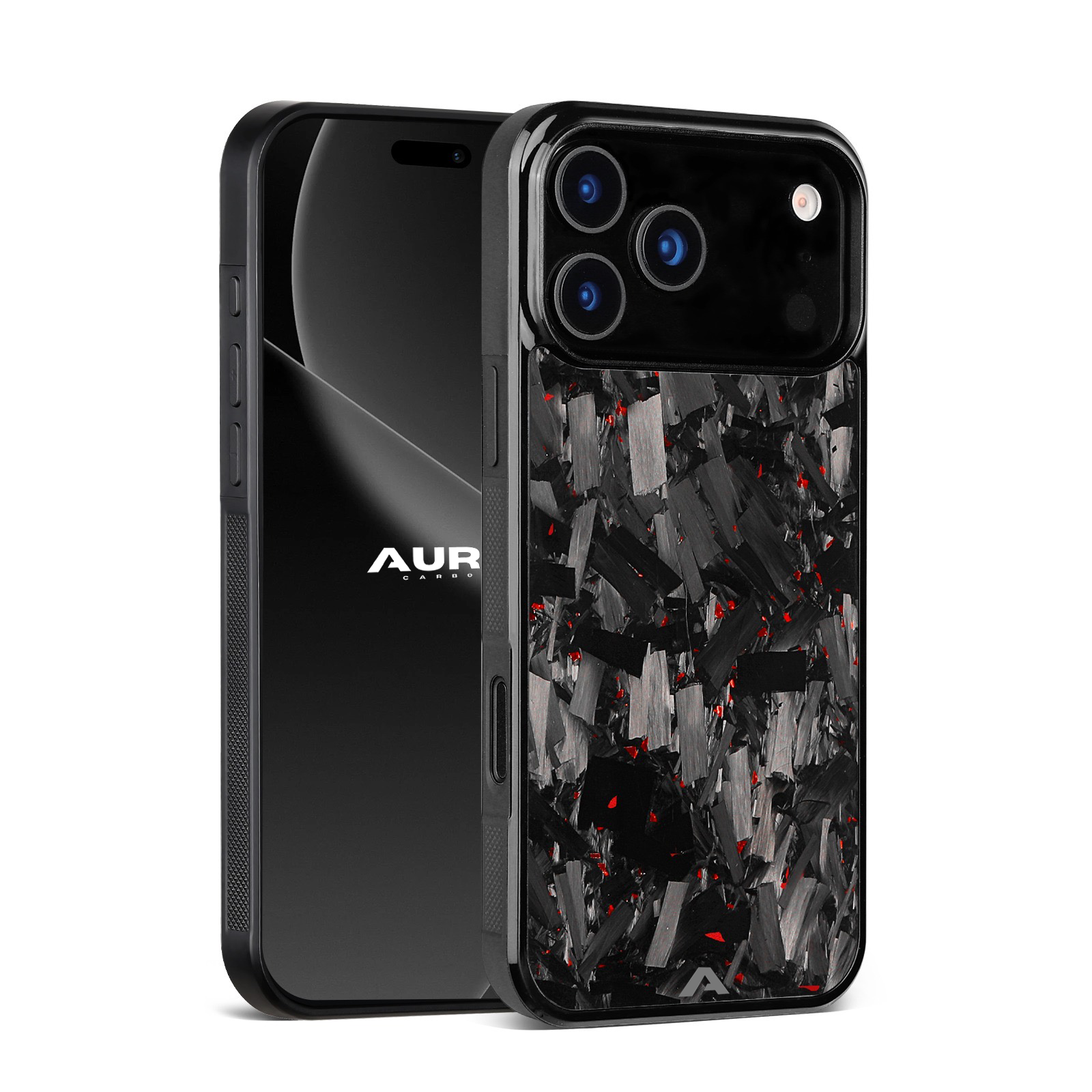 iPhone Large Forged Carbon Case Flakes FLEX |MagSafe| Ruby