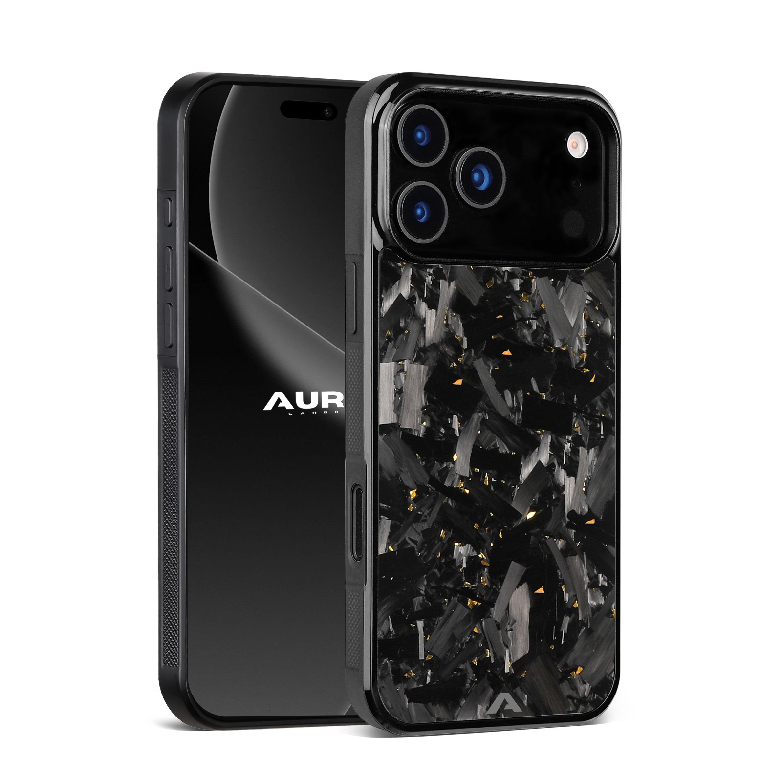 iPhone Large Forged Carbon Flakes Case FLEX |MagSafe| Gold