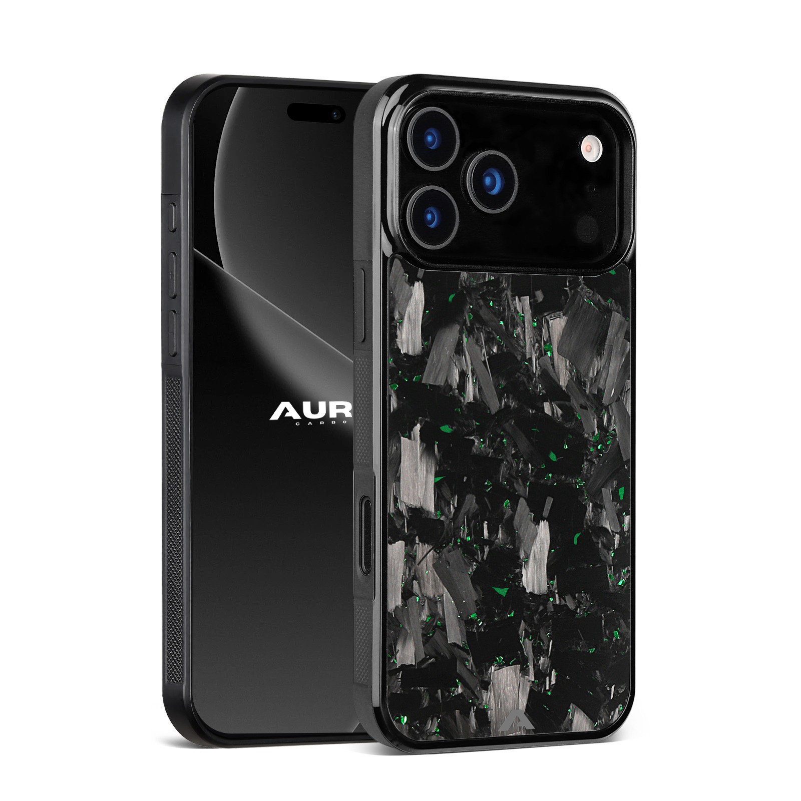 iPhone Large Forged Carbon Flakes Case FLEX |MagSafe| Emerald