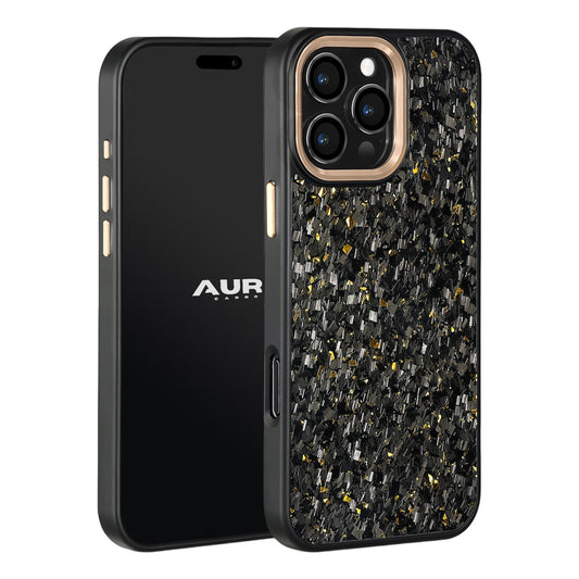 iPhone Small Forged Carbon Flakes Case EVO |MagSafe| Gold