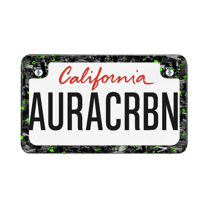 Forged Carbon Motorcycle License Plate | Emerald